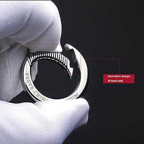 Fegve Titanium Circle Carabiner Keychain Clip,Small Carabiner Clip, Quick Release Keychain (M, Silver) #TOP2