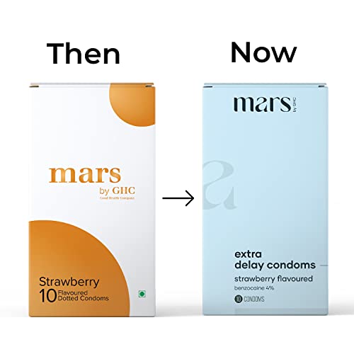 Mars By Ghc Strawberry Flavored Delay Condoms For Men - Pack Of 1 Medium #TOP1