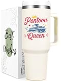 Gtmileo Pontoon Boat Gifts, Pontoon Queen Insulated Coffee Mug, Christmas...