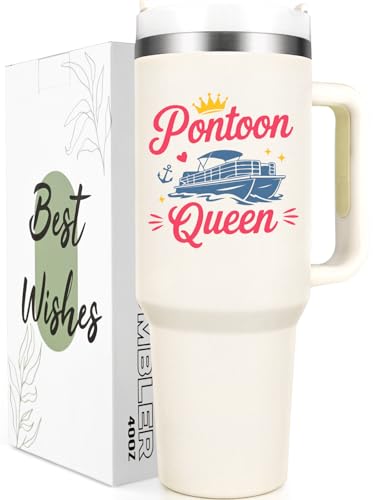 Gtmileo Pontoon Boat Gifts, Pontoon Queen Insulated Coffee Mug, Christmas...