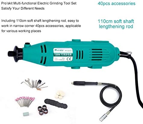 Miniatura 7 de PT-5501G Herramienta Rotativa de Velocidad Variable Herramientas Eléctricas 130W Mini Taladro 6 Posiciones Para Dremel Herramientas Rotativas Mini