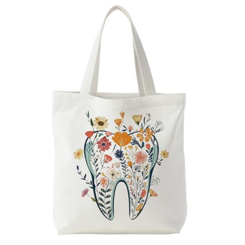 KBRCT Dentist Gifts Tote Bag for Women, Dental Hygienist Gifts Canvas Tote Bag, Dental...