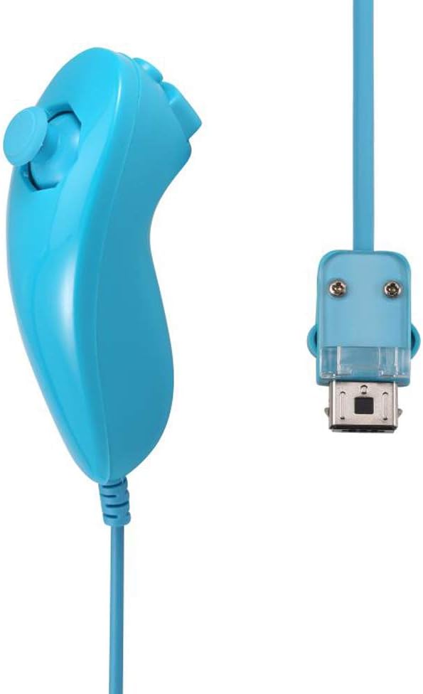 2 Packs Nunchuk Nunchuck Controllers Joystick Gamepad Compatiable for Wii Wii U Console (Pink and Blue)