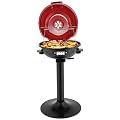 Electric BBQ Grill,Indoor/Outdoor Electric Grill,Double Layer Design,Portable Removable Stand Grill for Cookouts,Barbecues and Small Spaces,1600W,No Tools Required (Red)