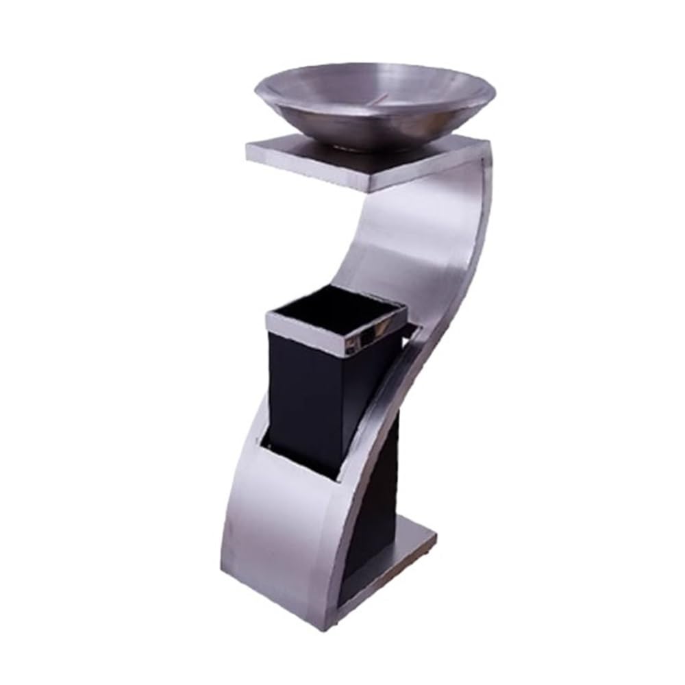 Stand ashtray Outdoor Stainless Steel Fire Extinguishing Column, Commercial Smoking Area Vertical Cigarette Butt Collection Garbage Bin Pillar