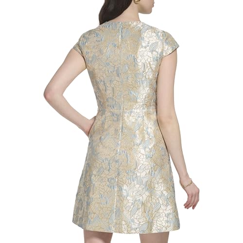 Vince Camuto Women's Cap Sleeve High Neck Fit & Flare Mini Dress4