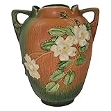Roseville Pottery White Rose 1940 Brown and Green Vase 991-12