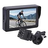 Luocute Bike Rear View Camera, 5 Inch 1080P HD Monitor with Sunshade Design, 110 Wide Angle View, Night Vision, 10000mAh Battery, Compatible with Mountain Road Ebike