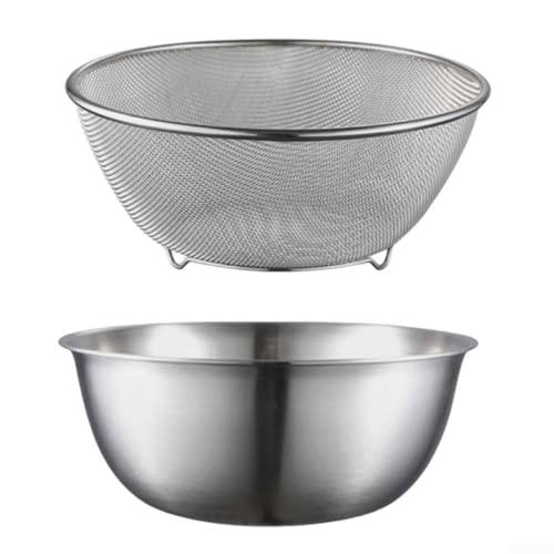 In grado di gestire tutte le vostre esigenze di cottura ciotole in acciaio inox con colino set (24 cm)