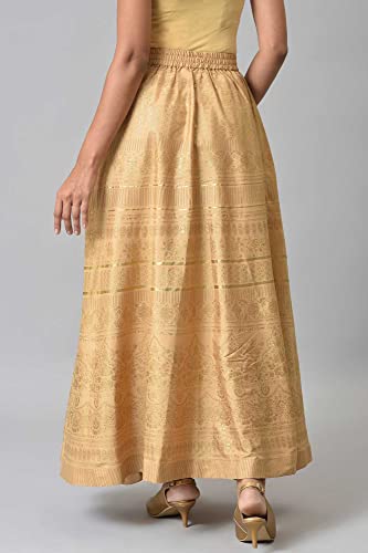 Image of Aurelia Women Polyester Printed Strechable Maxi Skirt | Ankle Length Skirt