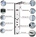 REPLYSAT Brushed Nickel LED Rainfall Shower Panel Tower Faucet Massage System Body Jets