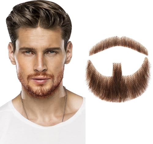 Krfapt Realistic Fake Goatee Beard & Mustache for Men Women
