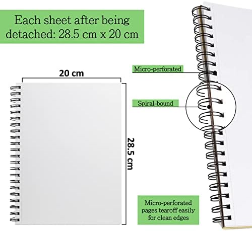 Elan Mixed Media Book A4, 30 Sheets 300gsm Paper, Multi-purpose Art Pad A4, Acid-Free Paper Art Books, Heavy Paper Mixed Media Sketchbook, Mixed Media Paper, Art Sketchbook A4 for Drawing and Painting