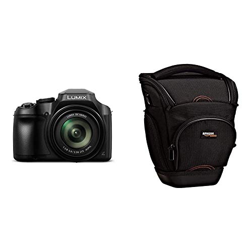 Panasonic Lumix DC-FZ82 - Cámara Bridge de 18.1 MP (Zoom de 60X, Objetivo F2.8-5.9 de 20-1200 mm, tecnología DFD, 4K, WiFi), Color Negro & AmazonBasics - Funda para cámara de fotos réflex, color negro
