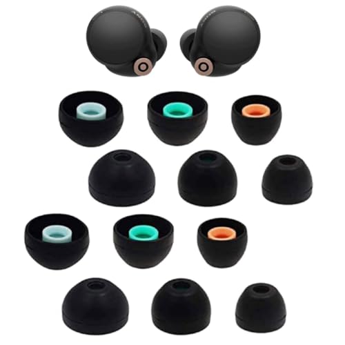 �\�t�g�V���R���C���[�`�b�v 6�g Sony WF-1000XM4 WF-1000XM5 �C���z�� S/M/L �C���z�� �C���[�`�b�v �V���R�� �`�b�v �o�b�h XM4 XM5 SML (�u���b�N) 526�Ή�