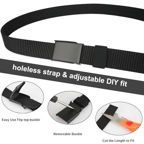 5 Pack Nylon Tactical Flip-Top Buckle Belts, 1 1/4” Webbing Lightweight Belt for Men/Women4