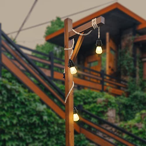 Industrial Triple Ceiling Pendant Light,Vintage Waterproof Hanging Light Kit Fixture With Plug In Hemp Rope Cord,Diy Outdoor Fireproof Chandelier For Garden, Backyard,Living Room (Ul Listed,E26) #TOP5