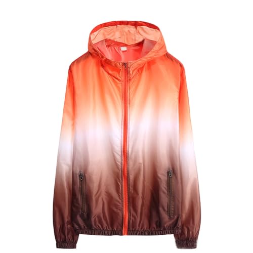 Chaqueta ligera con capucha para niños y niñas solar UPF 50+ y cremallera ideal para deportes al libre chaqueta deportiva infantil para uso diario (Orange, 4-5 Years) #19
