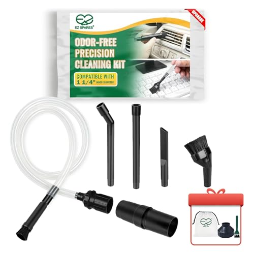 Image of EZ SPARES Vacuum Crevice Attachment Kit,Micro Cleaning Tools for Car, Keyboard, Vents & Tight Spaces, Compatible with Most 1-1 /4 Inch Hose Vacuums,Odor-Free (with A Storage Bag)