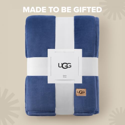 UGG Coco Queen Bed Blanket, Fleece Blanket, 90" x 92", Blue (Dart) - image 4