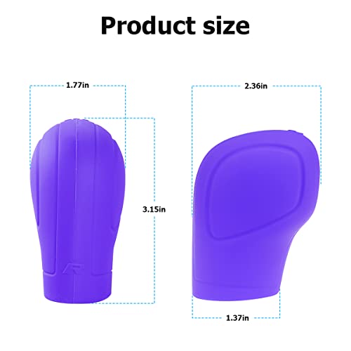 Zipelo 2 Pack Car Gear Shift Knob Cover, Anti-Slip Auto Knob Gear Stick Protector, Comfortable Silicone Handbrake Shifter Cover For Men Women, Universal Vehicle Interior Accessories (Purple) #TOP1
