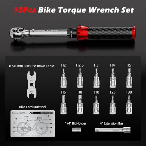 MOVECRAB 15-Piece Bike Torque Wrench Kit
