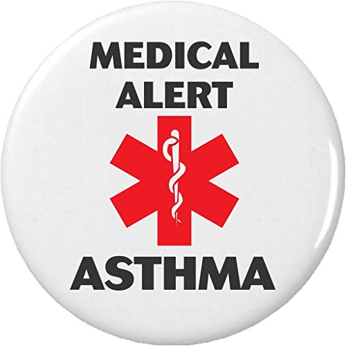 A&T Designs Medical Alert ASTHMA 1.25” Pinback Button Pin Emergency Health Symbol Sign