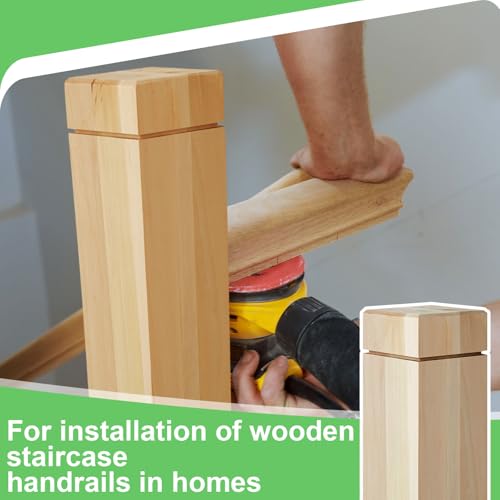 Image of CroBlissful 3 inch x 3 inch x 48 inch Solid Poplar Stair Newel Post with a Single Groove Notched Newel Wood Balusters for Staircase Interior Railing Newels for Stair Handrails