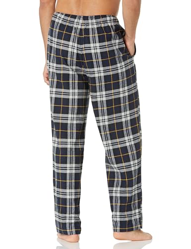 Amazon Essentials Men's Flannel Pajama Pant, Black/Yellow Plaid, X-Large