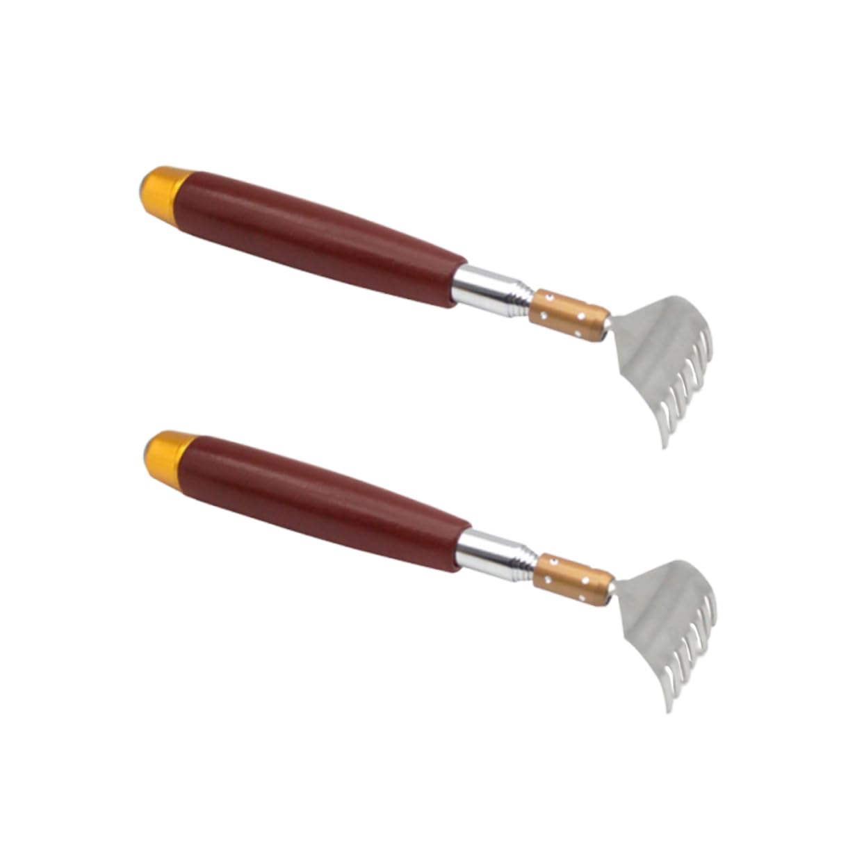 2 piezas de rascador de espalda elástico, rascador de espalda de mano, herramienta raspadora, rascador de acero inoxidable, herramientas para hombres, masajeador de cosquillas, hombre de madera