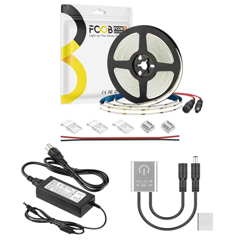 Tira LED COB 4000K 5M con Interruptor y Fuente 12V miniatura 1