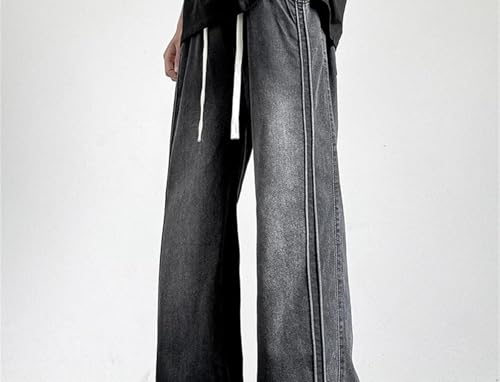 Mens Jeans Summer Lightweight Straight Denim Pants High Street Wide Leg Casual Fashion Trousers4