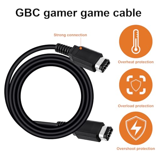 Image of GBC Link Cable, 3.9ft Copper PVC Material 2 Player Game Link Cable Video Game Console Connect Cord Low Lag Strong Connection for Gameboy Color Players