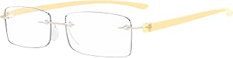 Eyekepper Small Lenes Rimless Reading Glasses Women - Frameless Reader Eyeglasses for Men Reading with Yellow Arms +2.75