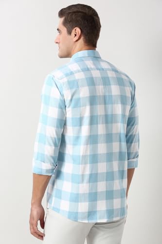 Image of Peter England Men's Checkered Shirt | 100% Cotton
