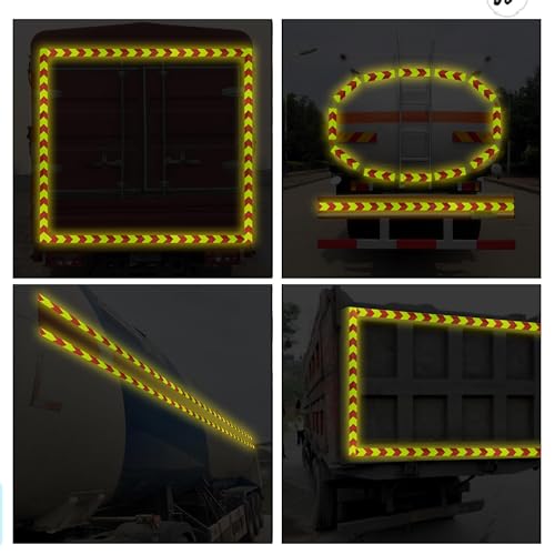 Swrt JT-2 Inch X 160 Ft Reflective Tape Outdoor Waterproof Red & Fluorescent Yellow Reflective Tape Heavy Duty Strong Adhesive Hazard Caution Safety Warning Tape Reflector Conspicuity Tape thumb #6