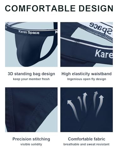 KAREN SPACE Men's Thong Underwear Sexy Cotton Thong Athletic Supporters for Men3
