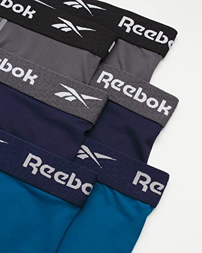 Reebok Men's Boxer Briefs - 6 Pack Active Performance Boxer Briefs with Contour Pouch - Soft Underwear Boxers for Men (S-XL), Size Small, Grey/Navy/Blue2