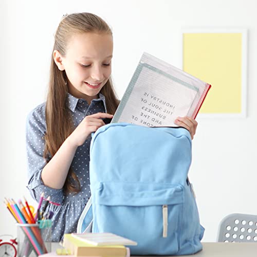 Image of EOOUT 100pcs Mesh Zipper Pouch, A4 Size, 10 Colors Zipper Bags for Organizing Storage, Waterproof Puzzle Bag, Zipper File Bags for Board Games and School Office Supplies