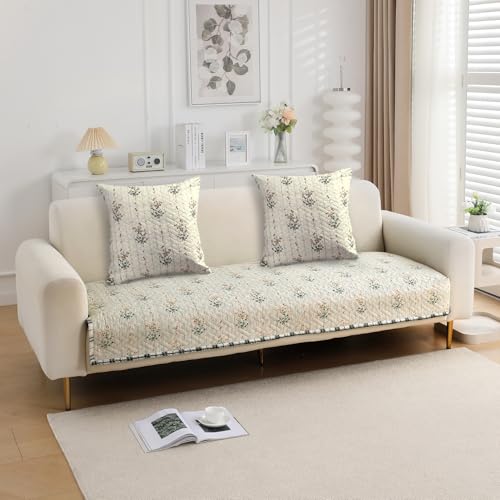 Image of HOKIPO Printed Cushion Cover 22x22 in, Light Green Ash Gypsy Flower