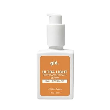 Gle Facial Super Antioxidant Serum with Hyaluronic Acid Anti-Aging serum to Reduce the Appearance of Fine Lines and Wrinkles, Hydrating and Rejuvenating For Plumper, Smoother Skin. 1 fl oz