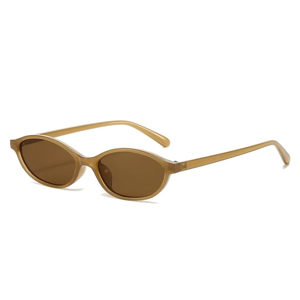 Gafas de sol retro ovaladas estilo ojo de gato para mujer, modernas, pequeñas y estrechas.