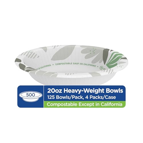 Dixie Ultra 20 oz Heavy-Weight Paper Bowls, Pathways, 500 Count, Bulk Case, 4 Packs/125 Count Per Pack, (Georgia-Pacific #SX20PATH)