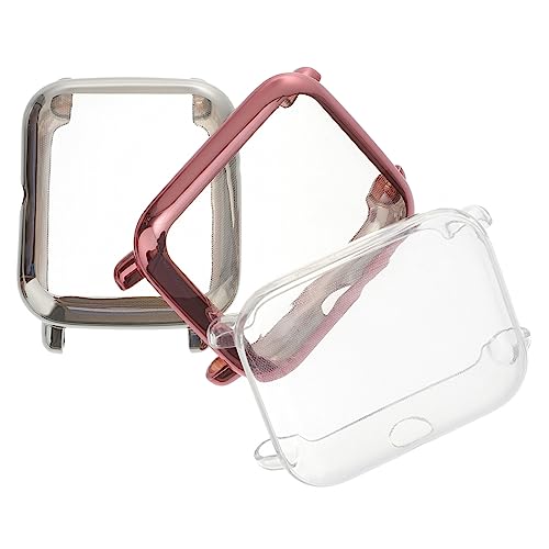 Carcasa protectora de reloj elegante con acabado plata y rosa de alta resistencia