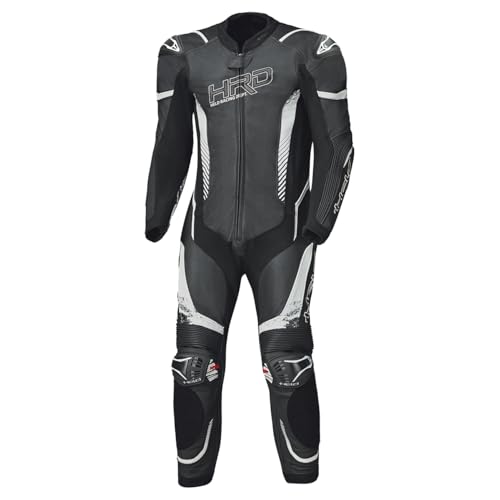 Held Brands Hatch perforierte 1-Teiler Motorrad Lederkombi, schwarz/weiß, 56