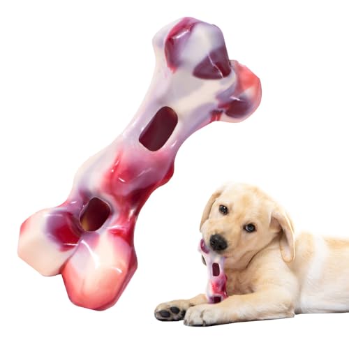 MiOYOOW Giochi a Forma di Osso per Cane, Giocattoli di Dentizione dal Gusto di Manzo per Cane, Giocattoli da Masticare con Design Cibo Nascosto per Cani Piccolo, Medio e Grande