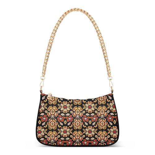 Sacs à main pour femmes de style ethnique floral avec chaîne durable