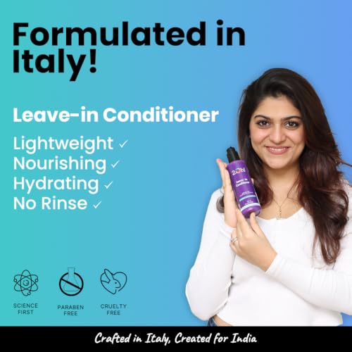Image of 2.Oh! Italian Leave In Conditioner for Dry and Frizzy Hair | For All Hair Types | Nourishing Leave In Hair Conditioner with Panthenol and Argan Oil | Hair Serum for Dry Frizzy Hair | UV Protection (100ml)