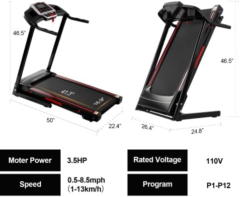 Caminadora Plegable Under Desk, 3.5HP con Inclinación, 330 lbs miniatura 9