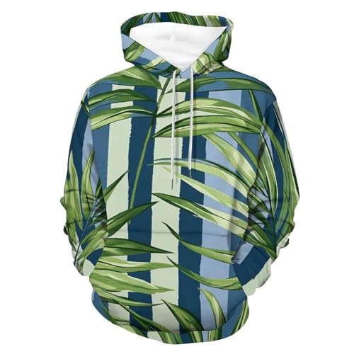 Hoodie manches longues feuilles vertes pour vos sorties nature et moments détente S